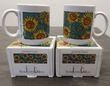 Rare Vintage The Nature Company 1992 Bumble Bee Sunflower Mug Lot 2 Coffee Cups picture