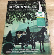 1968 SALEM SUPER KING CIGARETTES Man & Woman, Horse & Buggy - Vtg Print Ad picture