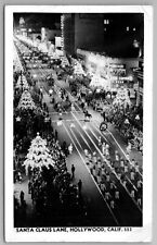 Postcard RPPC California Hollywood Santa Claus Lane Christmas Parade  B506 picture