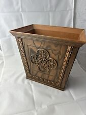 VTG Mid Century Max Klein Faux Wood  Trash Can Wastebasket Plastic MCM picture