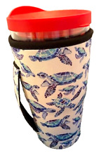 New  Sea Turtle Blue/White Koozie-Fits 24 Oz. Tervis Tumbler (Not Included) picture