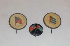 Vintage Scarce Circa 1898 Spanish American War Pinback United States and Cuba picture