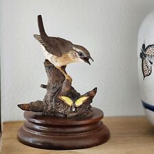 Handcrafted Pewter Bird Sculpture Victor C. Hayton 'Bewick's Wren' Bird Figurine picture