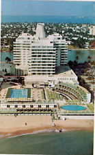 Miami Beach, FL - Eden Roc Hotel Cabana and Yacht Club Postcard Chrome Unposted picture