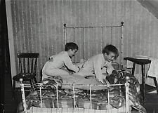 Black and White Photo Two Young Boys Getting Ready for Bed  8x10 Reprint  A-6 picture
