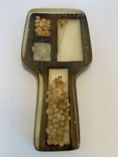VINTAGE 1970'S RETRO LUCITE RESIN SEEDS GRAINS SPOON REST HOLDER CLEAR picture