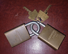 Lot of 2 Vintage Matching American Lock Series 40 Padlocks ~ Matching Keys picture