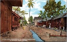 Postcard Typical Street Scene Before American Occupation of Canal Zone Panama picture