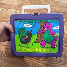 Vintage 1992 Barney & Baby Bop Purple Lunch Box by Thermos picture