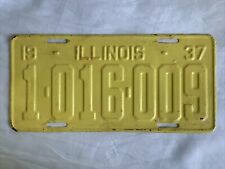 1937 ILLINOIS IL License Plate Tag 1-016-009 Painted picture