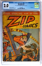 ZIP COMICS #22 CGC GD 2.0 (MLJ 1942) CLASSIC COVER.  GERMAN WWII COVER. SCARCE. picture