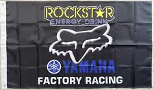 YAMAHA FACTORY RACING Fox rockstar 3x5ft FLAG BANNER DRAPEAU MAN CAVE GARAGE picture