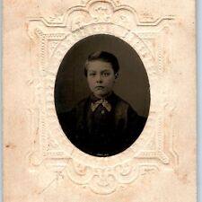c1865 Brooklyn, ED, NY Handsome Young Boy Tintype Potters Photo Card Biffar H32 picture