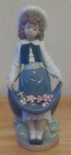 'The School Girl' Nao by Lladro #1005 Girl Holding Flowers in Her Skirt (Used) picture