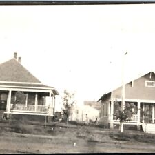 c1910s Two Houses Dirt Street View RPPC Cute Small Homes Real Photo PC Town A133 picture