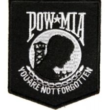 Black POW MIA Biker Patch Motorcycle Jacket Vest Military Iron on Embroidered picture