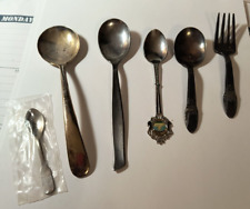 KM 5-26 Vintage lot 1847 Rogers Bros Baby Fork & Spoon Set plus assorted spoons picture