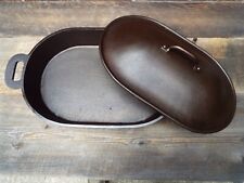Columbus Iron Works Cast Iron Oval Fish Fryer w/ Lid, Restored picture