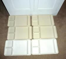 Tupperware Lot of 6 Divided Luncheon Plate Trays Picnic White & Ivory NICE picture