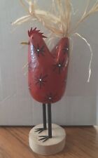 Edith John Navajo Folk Art  Red Hen Chicken Sculpture 12