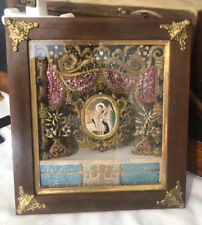 Vintage Catholic Religious Framed Shadow Box of St Aloysisus Gonzaga picture