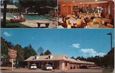 Vintage 1956 RUSTON, Louisiana Postcard LINCOLN HOTEL COURTS Pool View / Bar picture