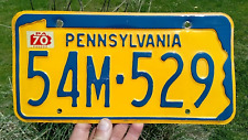 Super Nice Vintage Old Auto Car License Plate Pennsylvania 1970 Cuda GTO Mustang picture
