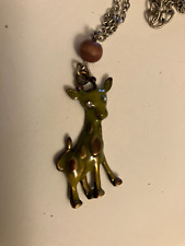 vintage estate deer pendant chain necklace picture