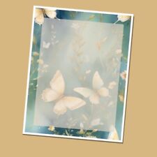 Butterflies #06 - Lined Stationery Paper (25 Sheets)  8.5 x 11 Premium Paper picture