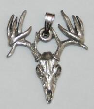 Buck Skull Deer Harris Fine Pewter Pendant USA Made picture
