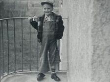 Handcuffed Balcony Overalls Hat Boy Vintage Photograph picture