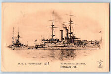 Bromley Kent England Postcard H.M.S. Formidable Mediterranean Squadron 1915 picture