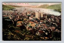 Wheeling WV-West Virginia, Aerial Of Town Area, Antique, Vintage c1907 Postcard picture