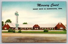 Mercury Court Sunset Drive Morristown Tennessee TN Linen c1940 Postcard picture