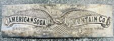 victorian AMERICAN SODA FOUNTAIN CO. plaque SIGN silverplate ADVERTISING antique picture
