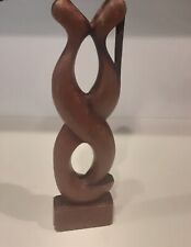 West African Guana Handcrafted Wooden Couple Sculpture picture