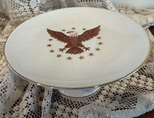 Vintage Schuman Arzburg Bavaria Pedestal Plate American Eagle Gold Stars  7.5