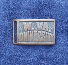 Antique WVU West Virginia University Solid Brass Belt Buckle - Hamlin Co. picture