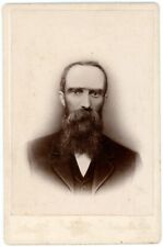 Antique Circa 1880s Cabinet Card Smith Older Man Long Beard Zanesville, Ohio picture
