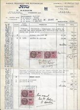 1937 V Rabier, Avenue de Paris, ford car, automobile dealership invoices x2 picture