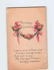 Postcard Birthday Greetings Flower Art Print picture