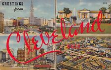 1943 Cleveland Ohio Greetings From Larger Not Large Letter (0B-H1851) Linen PC picture