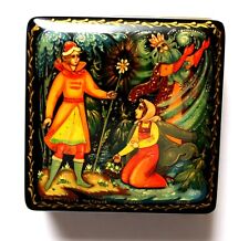Famous Russian ORIGINAL Completely Hand Painted Nice Lacquer Box 12 Months #205 picture