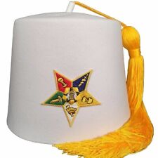 New OES OFF White Fez Hat - Yellow Tussle OFF White picture