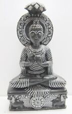 Dharmachakra Mudra Stone Lord Buddha Statue in Full Lotus Seated Position H-8