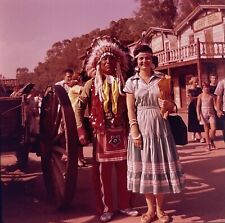 c1950s Knotts Berry Farm~Native American Indian Chief~CA 120mm VTG Film Slide picture
