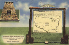 1948 Kansas Geographic Center Of The U.S Linen Postcard 1c stamp Vintage picture