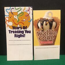 Vintage 1990 Dairy Queen Table Tent Advertising 50 Years & Waffle Cone Sundae picture