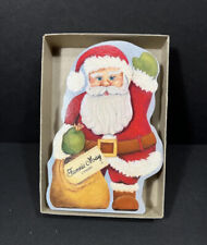 Vintage Fannie May Christmas Candy Box Santa In Original Box picture