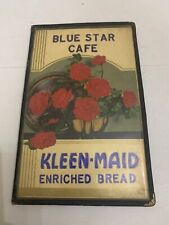 Vintage Blue Star Cafe Sioux City Iowa Menu Kleen-Maid Bread Advertising picture
